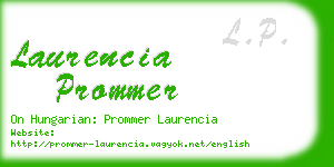 laurencia prommer business card